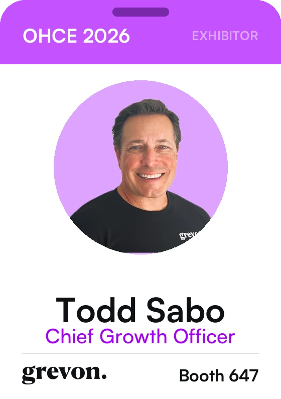 Exhibitor badge: Todd Sabo, Chief Growth Officer, Grevon, booth 647