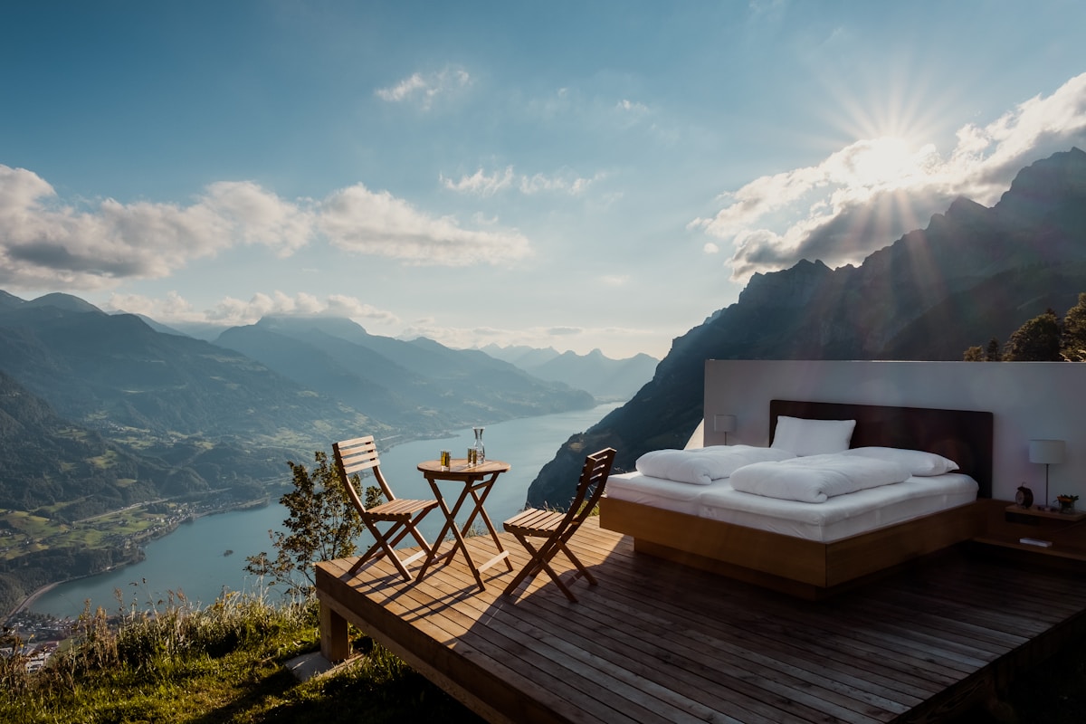 Intimate boutique hotel interior with character